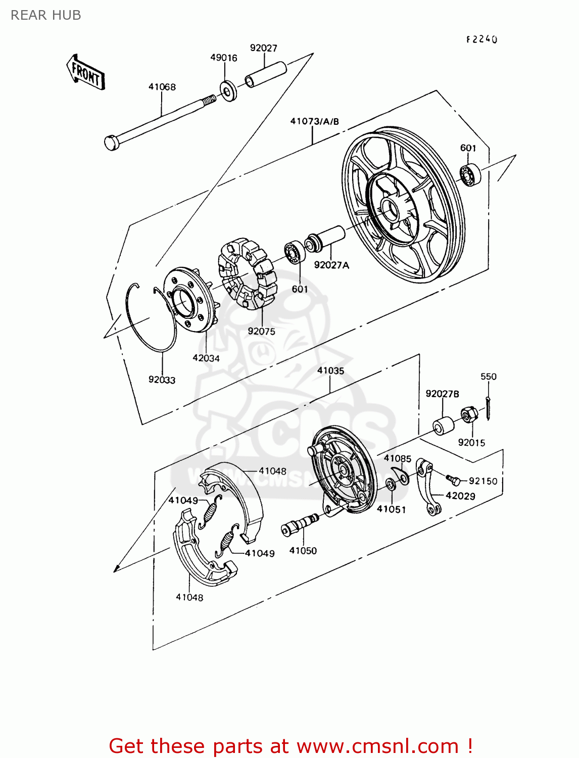 REAR HUB Z550G8 GT550 1993 UNITED KINGDOM