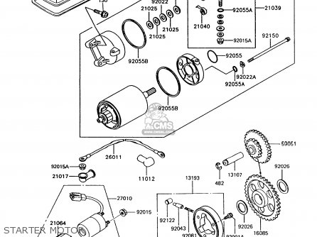 STARTER MOTOR - Z550G8 GT550 1993 UNITED KINGDOM