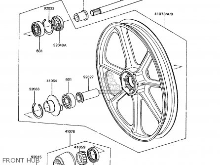 FRONT HUB - Z550G8 GT550 1993 UNITED KINGDOM