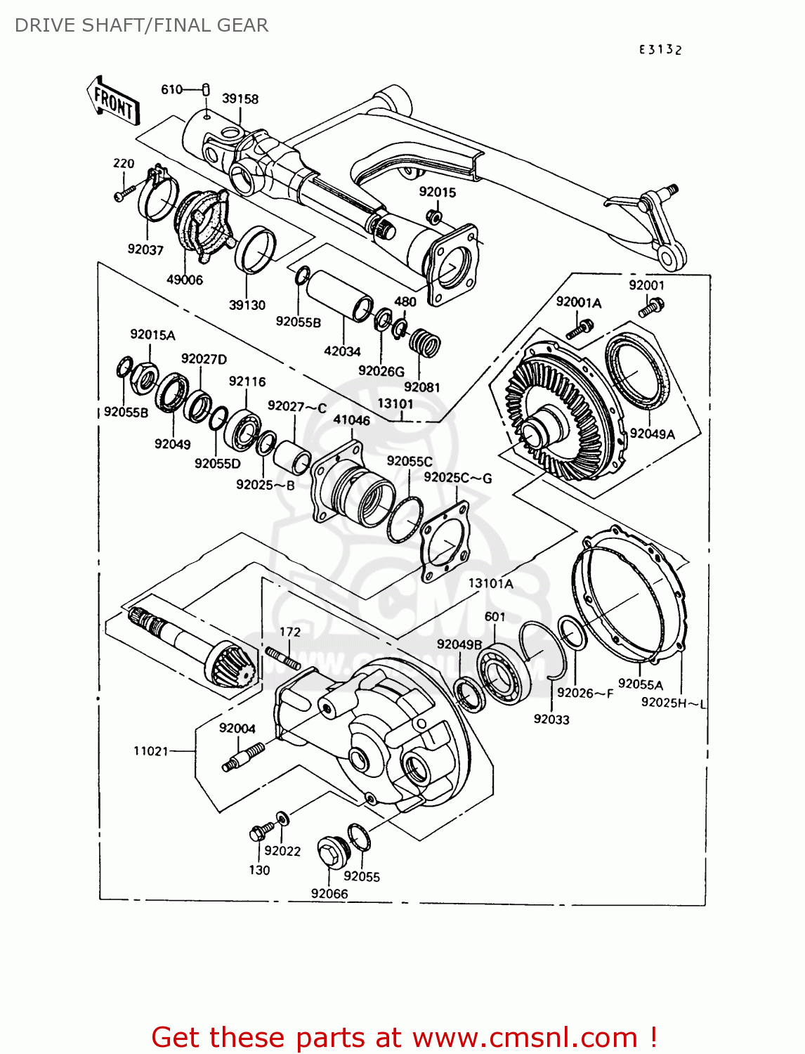 DRIVE SHAFT/FINAL GEAR Z550G9 GT550 1994 UNITED KINGDOM