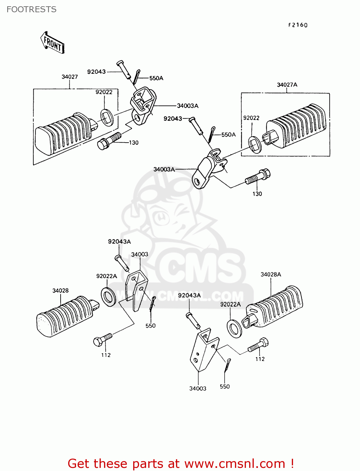 FOOTRESTS Z550G9 GT550 1994 UNITED KINGDOM