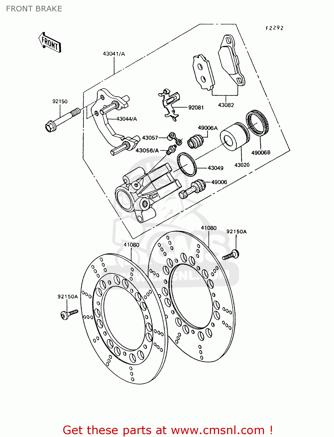 FRONT BRAKE Z550G9 GT550 1994 UNITED KINGDOM