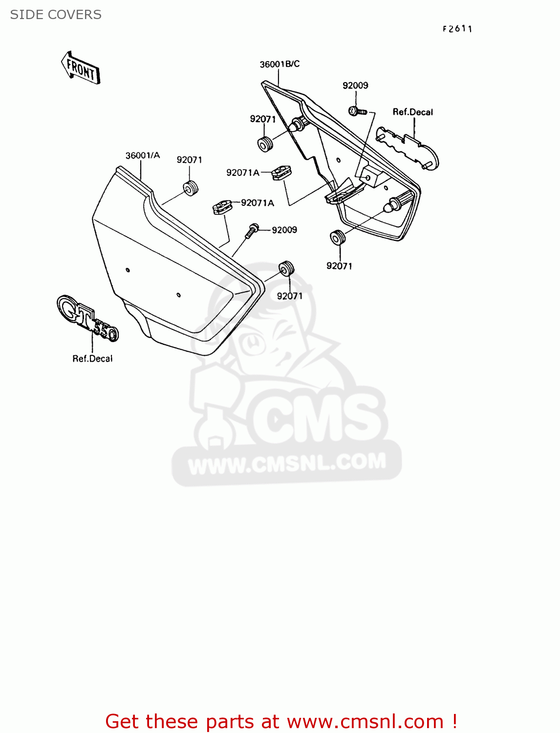 SIDE COVERS Z550G9 GT550 1994 UNITED KINGDOM