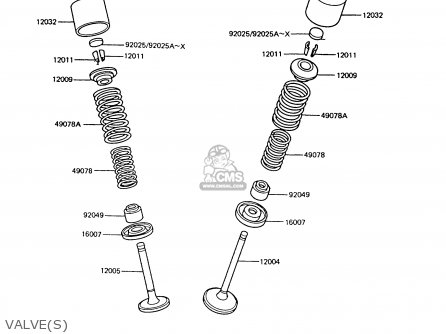 VALVE(S) - Z550G9 GT550 1994 UNITED KINGDOM