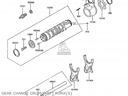 GEAR CHANGE DRUM/SHIFT FORK(S) - Z550G9 GT550 1994 UNITED KINGDOM