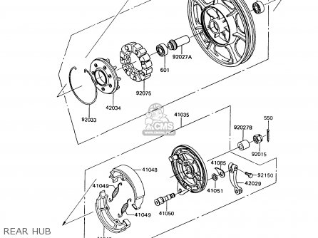 REAR HUB - Z550G9 GT550 1994 UNITED KINGDOM