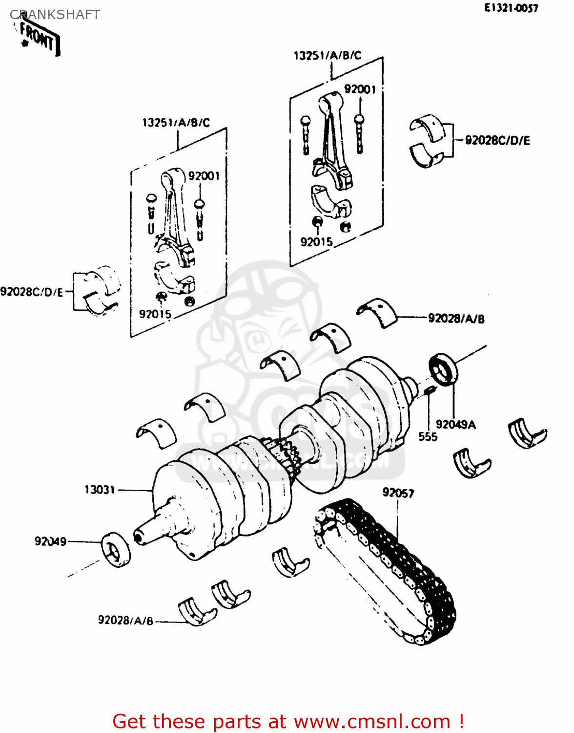 CRANKSHAFT Z750L4 1984 EUROPE UK FR SD WG