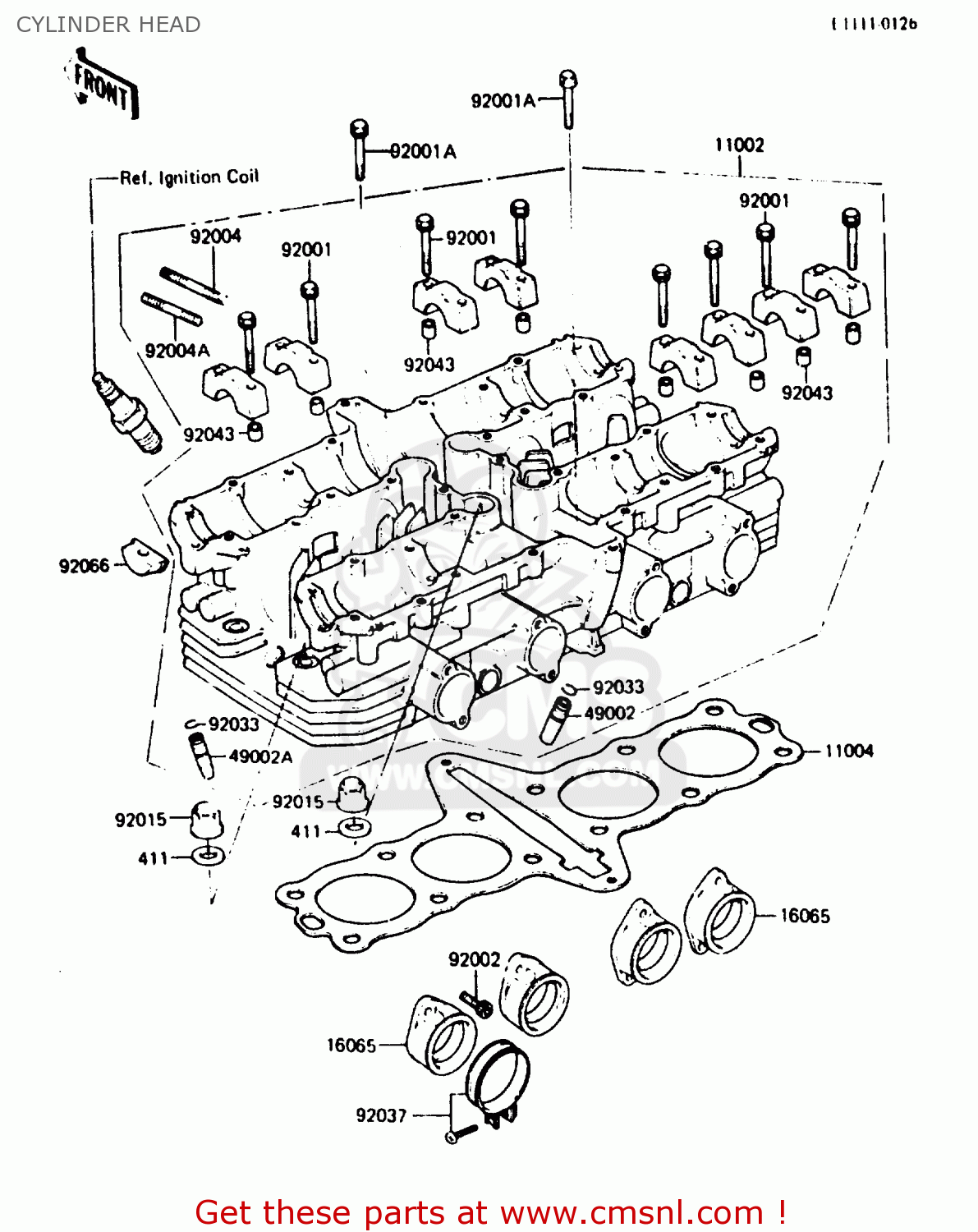 CYLINDER HEAD Z750L4 1984 EUROPE UK FR SD WG