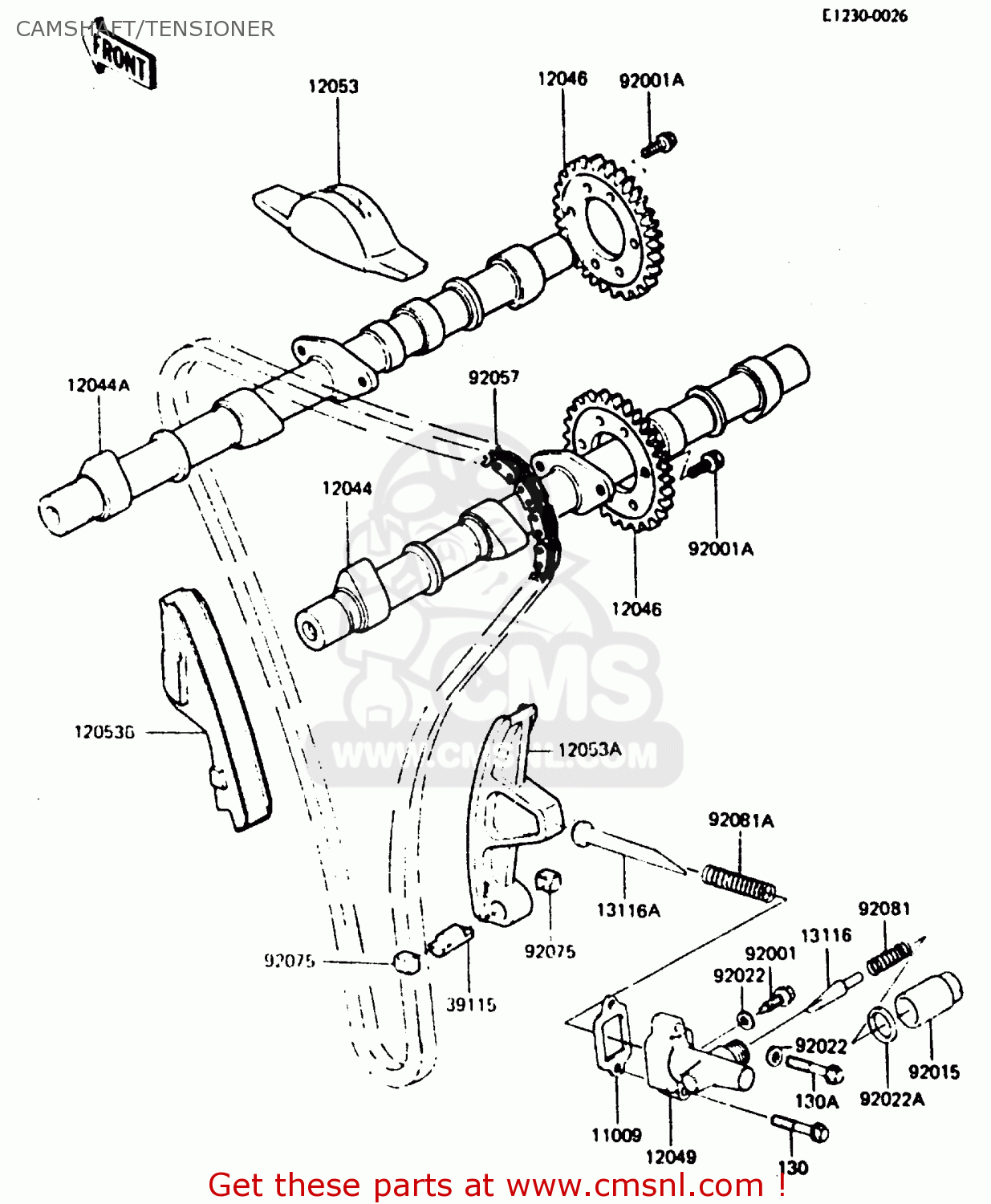CAMSHAFT/TENSIONER Z750L4 1984 EUROPE UK FR SD WG