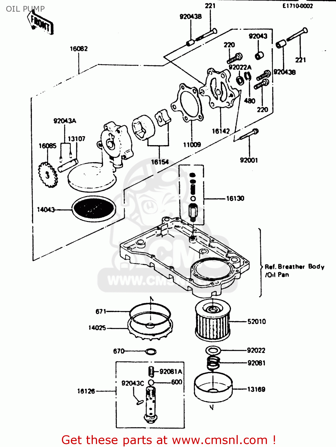 OIL PUMP Z750L4 1984 EUROPE UK FR SD WG