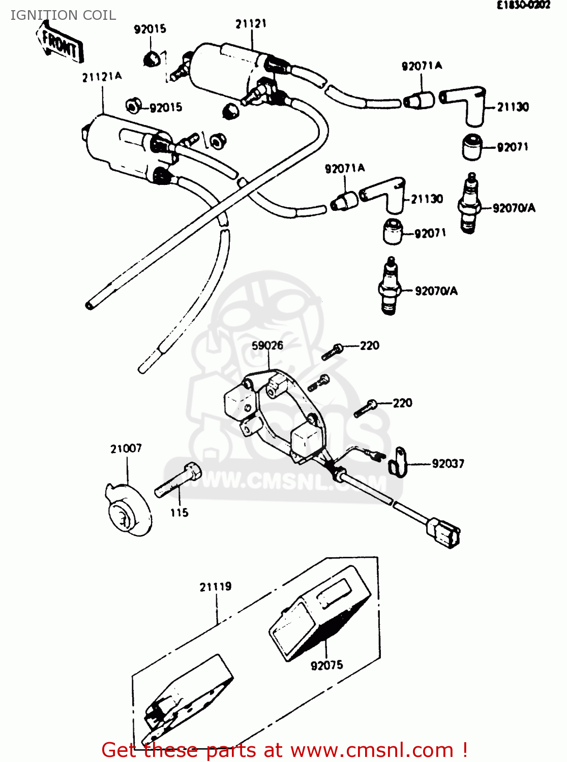 IGNITION COIL Z750L4 1984 EUROPE UK FR SD WG