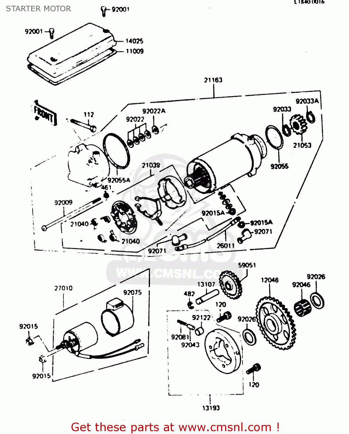 STARTER MOTOR Z750L4 1984 EUROPE UK FR SD WG
