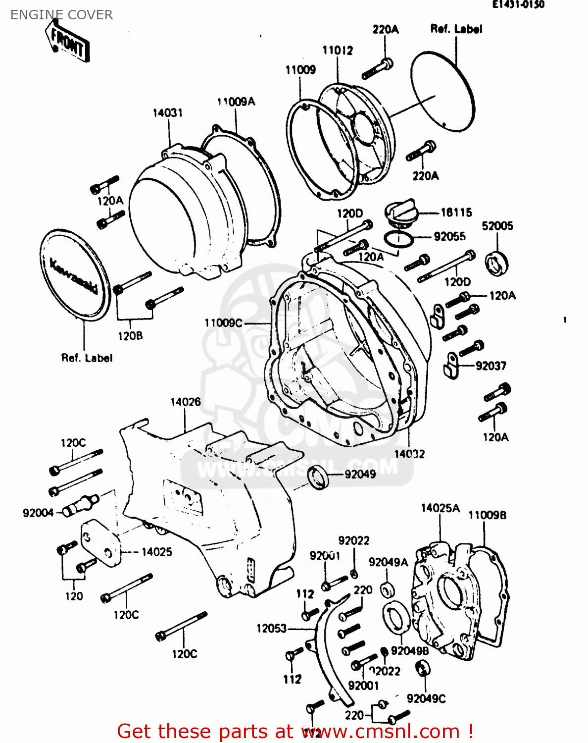 ENGINE COVER Z750L4 1984 EUROPE UK FR SD WG