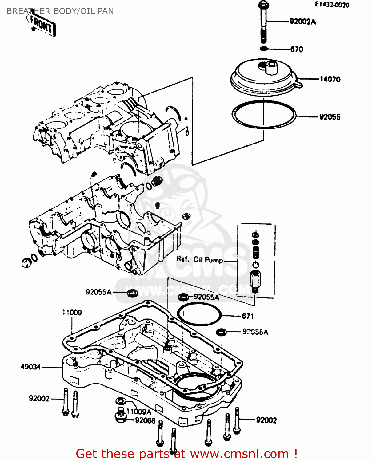 BREATHER BODY/OIL PAN Z750L4 1984 EUROPE UK FR SD WG