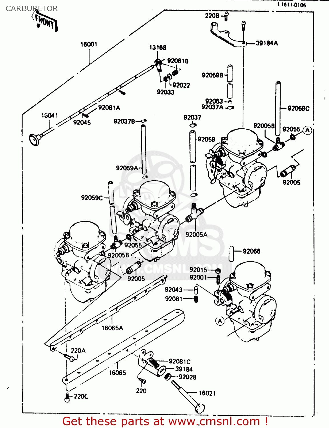 CARBURETOR Z750L4 1984 EUROPE UK FR SD WG