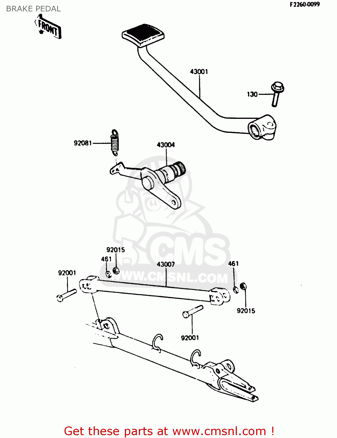 BRAKE PEDAL Z750L4 1984 EUROPE UK FR SD WG