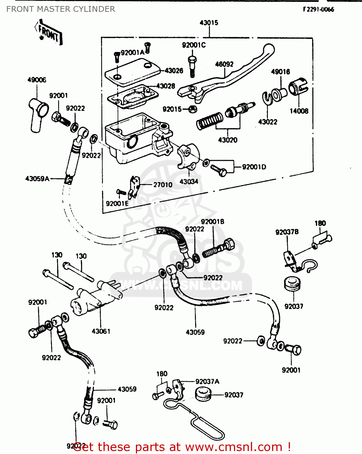 FRONT MASTER CYLINDER Z750L4 1984 EUROPE UK FR SD WG