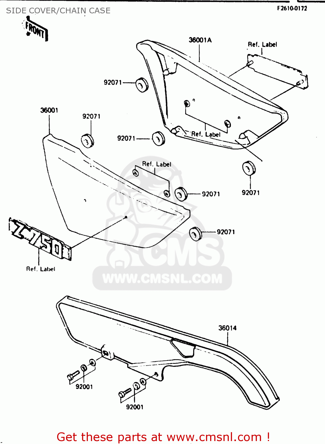 SIDE COVER/CHAIN CASE Z750L4 1984 EUROPE UK FR SD WG