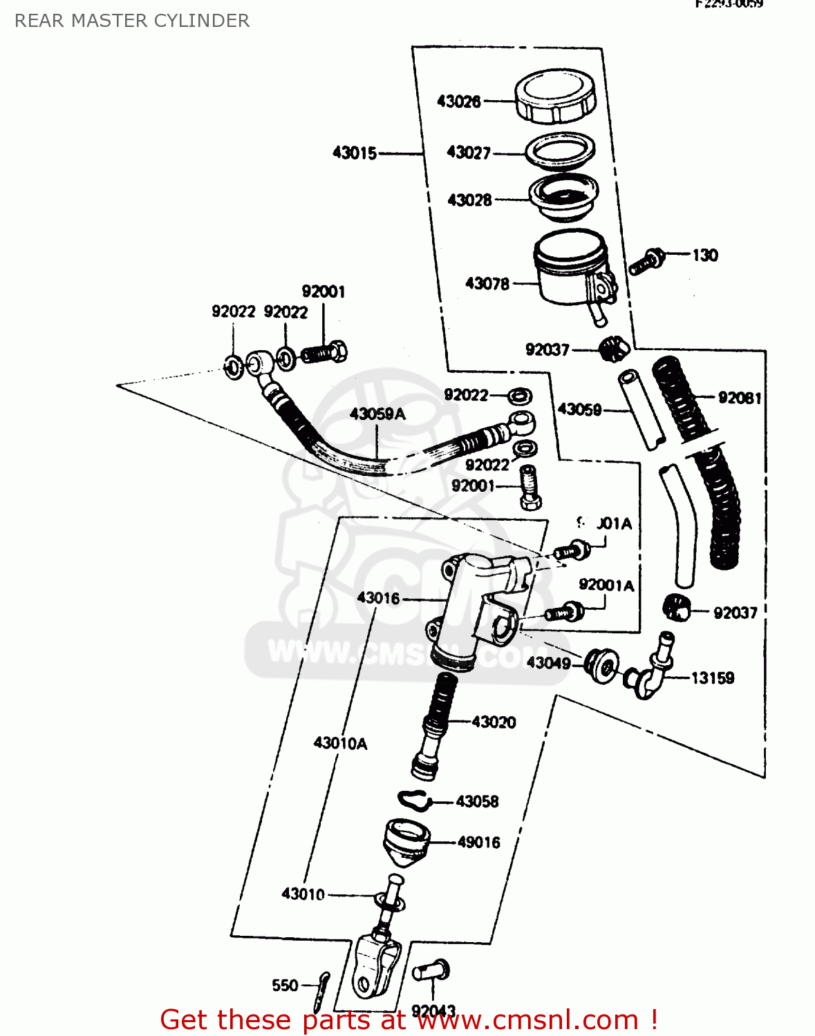 REAR MASTER CYLINDER Z750L4 1984 EUROPE UK FR SD WG
