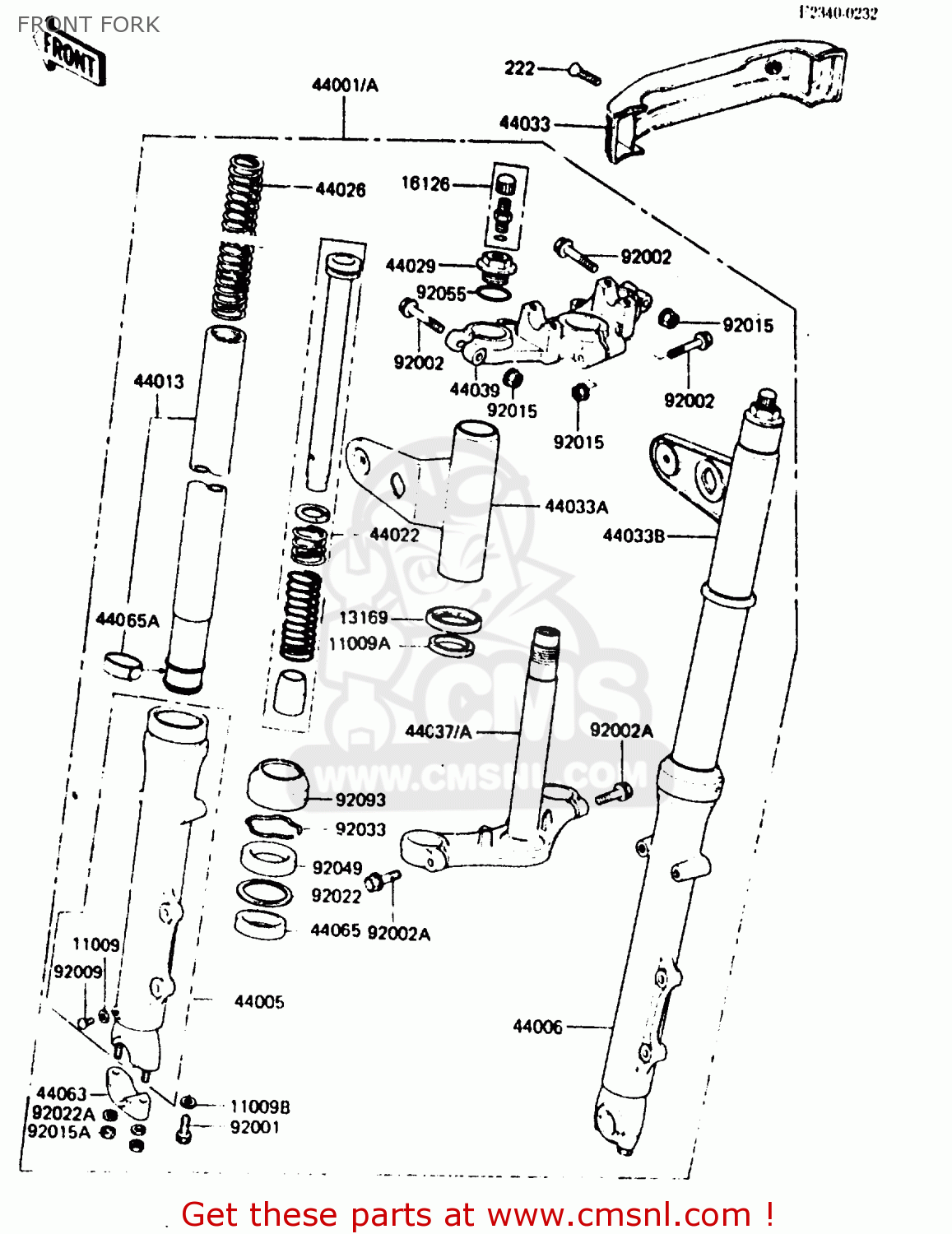 FRONT FORK Z750L4 1984 EUROPE UK FR SD WG