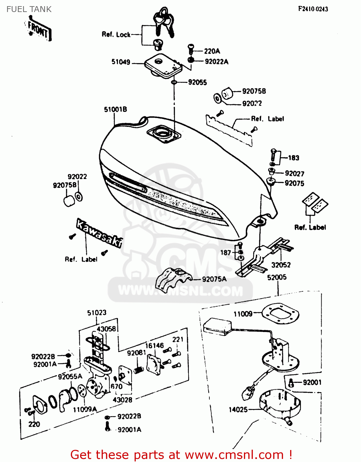 FUEL TANK Z750L4 1984 EUROPE UK FR SD WG