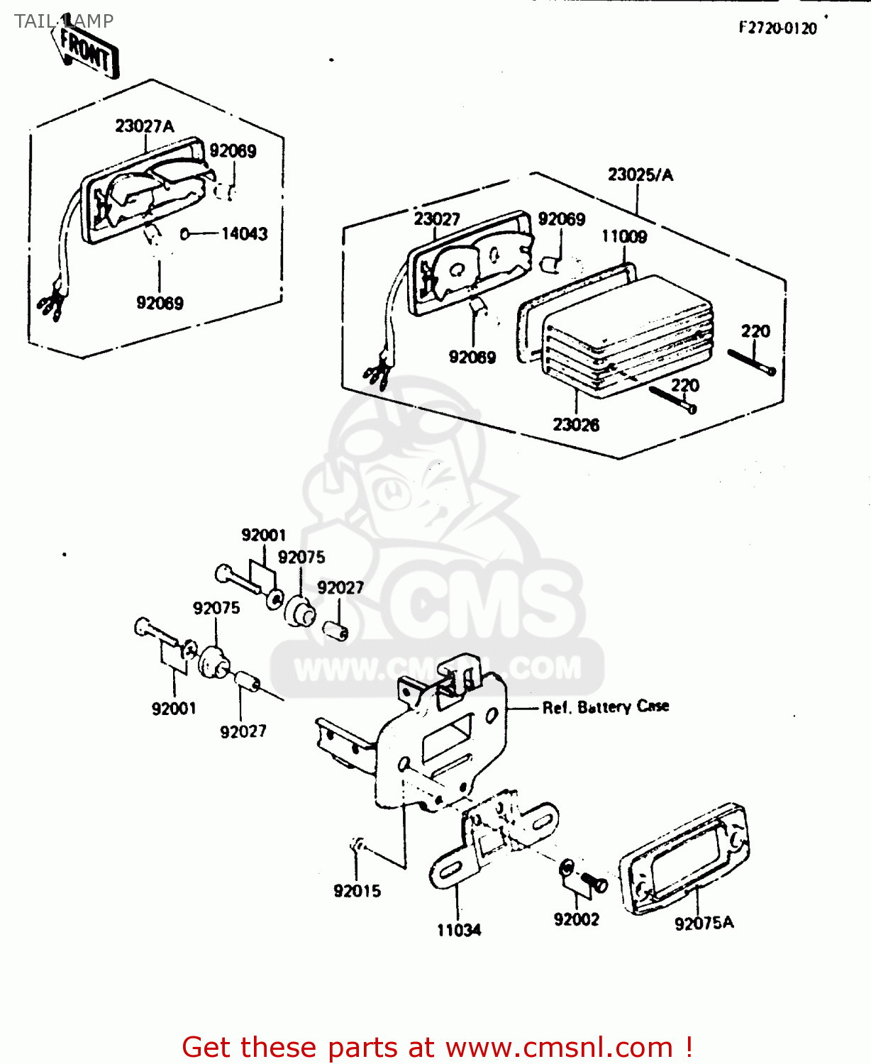 TAIL LAMP Z750L4 1984 EUROPE UK FR SD WG