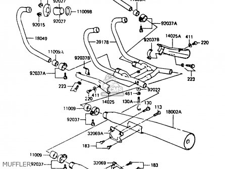 MUFFLER - Z750L4 1984 EUROPE UK FR SD WG