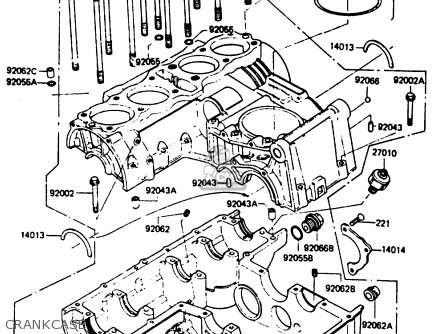 CRANKCASE - Z750L4 1984 EUROPE UK FR SD WG