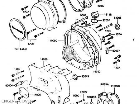 ENGINE COVER - Z750L4 1984 EUROPE UK FR SD WG