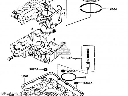 BREATHER BODY/OIL PAN - Z750L4 1984 EUROPE UK FR SD WG