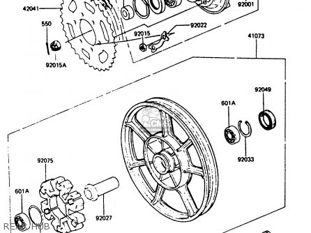 REAR HUB - Z750L4 1984 EUROPE UK FR SD WG