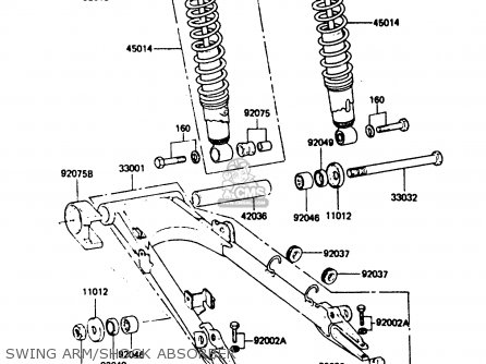 SWING ARM/SHOCK ABSORBER - Z750L4 1984 EUROPE UK FR SD WG