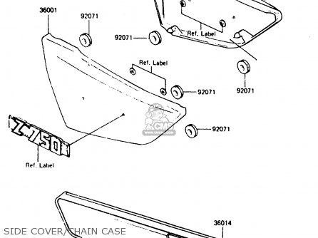 SIDE COVER/CHAIN CASE - Z750L4 1984 EUROPE UK FR SD WG
