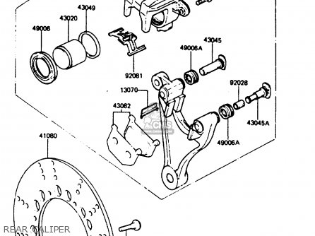 REAR CALIPER - Z750L4 1984 EUROPE UK FR SD WG