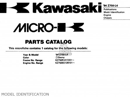 MODEL IDENTIFICATION - Z750L4 1984 EUROPE UK FR SD WG