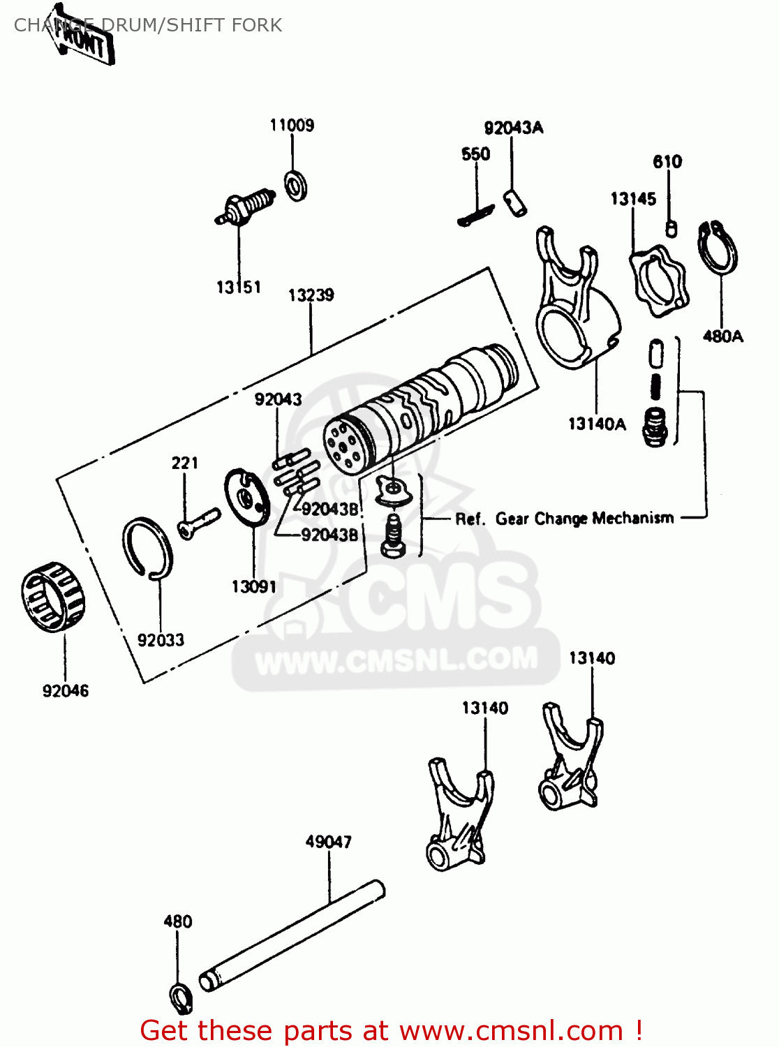 CHANGE DRUM/SHIFT FORK Z750P3 1984 UNITED KINGDOM FR