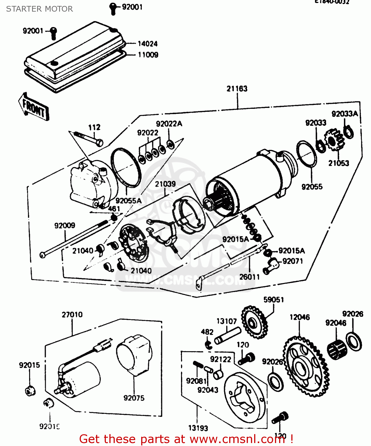 STARTER MOTOR Z750P3 1984 UNITED KINGDOM FR