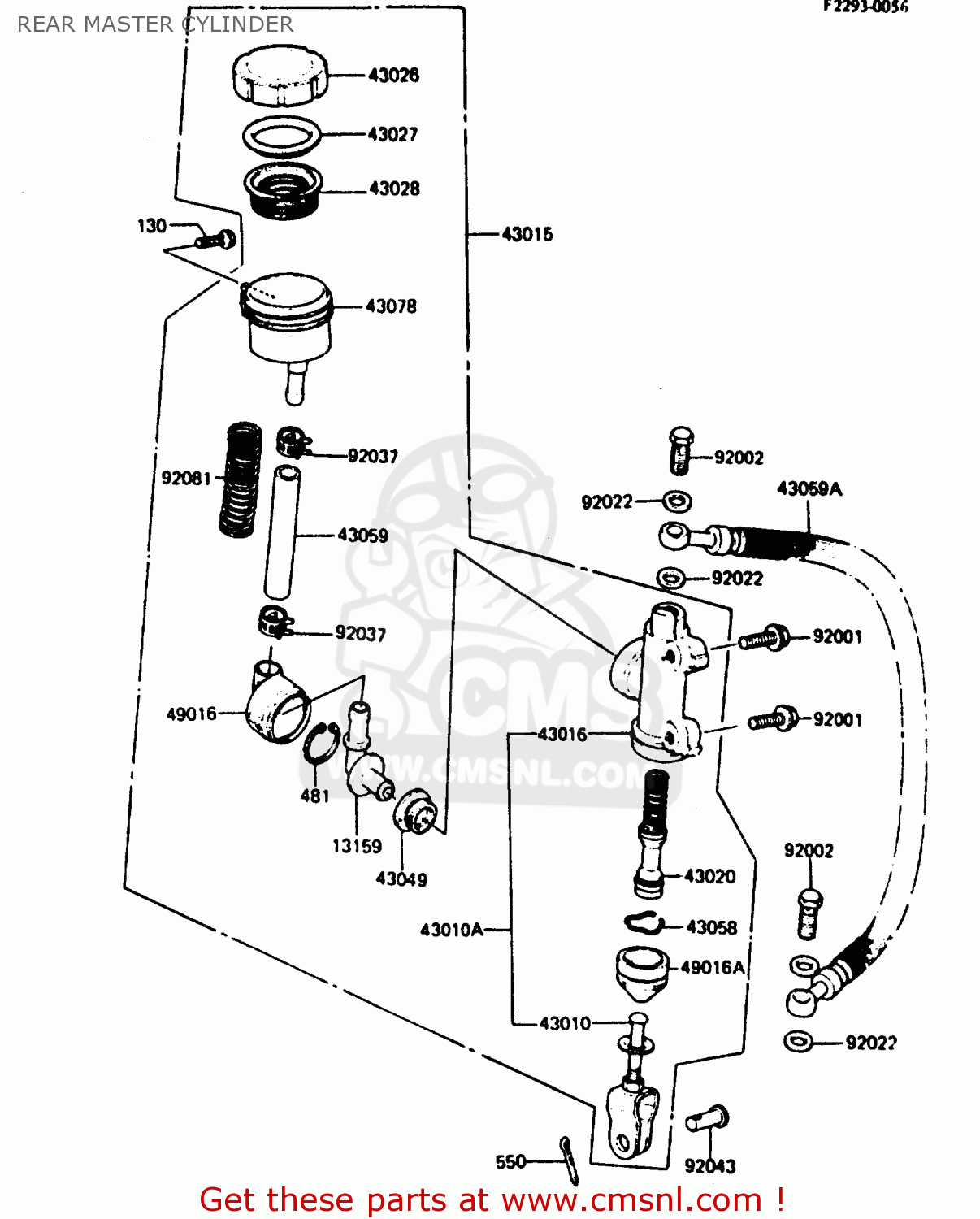 REAR MASTER CYLINDER Z750P3 1984 UNITED KINGDOM FR