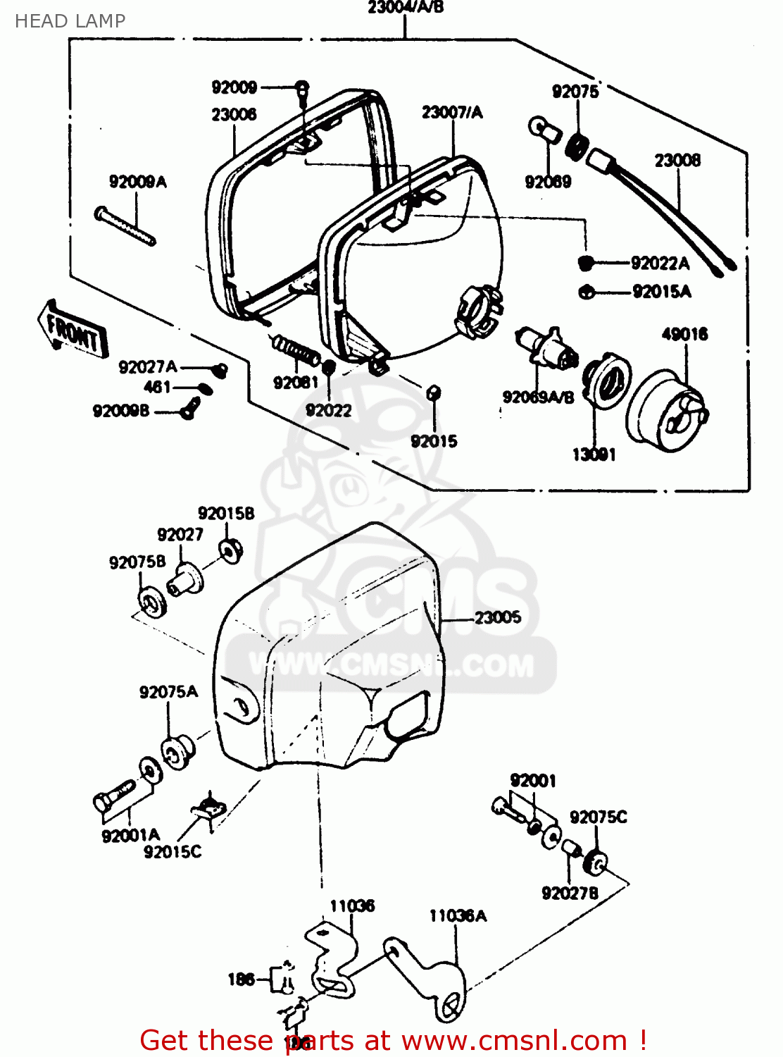 HEAD LAMP Z750P3 1984 UNITED KINGDOM FR