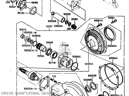 DRIVE SHAFT/FINAL GEAR - Z750P3 1984 UNITED KINGDOM FR