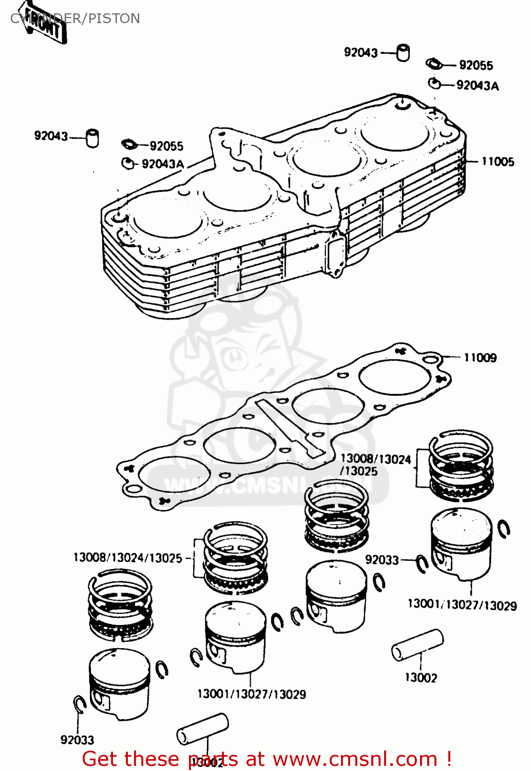 CYLINDER/PISTON Z750P4 1985 UNITED KINGDOM WG