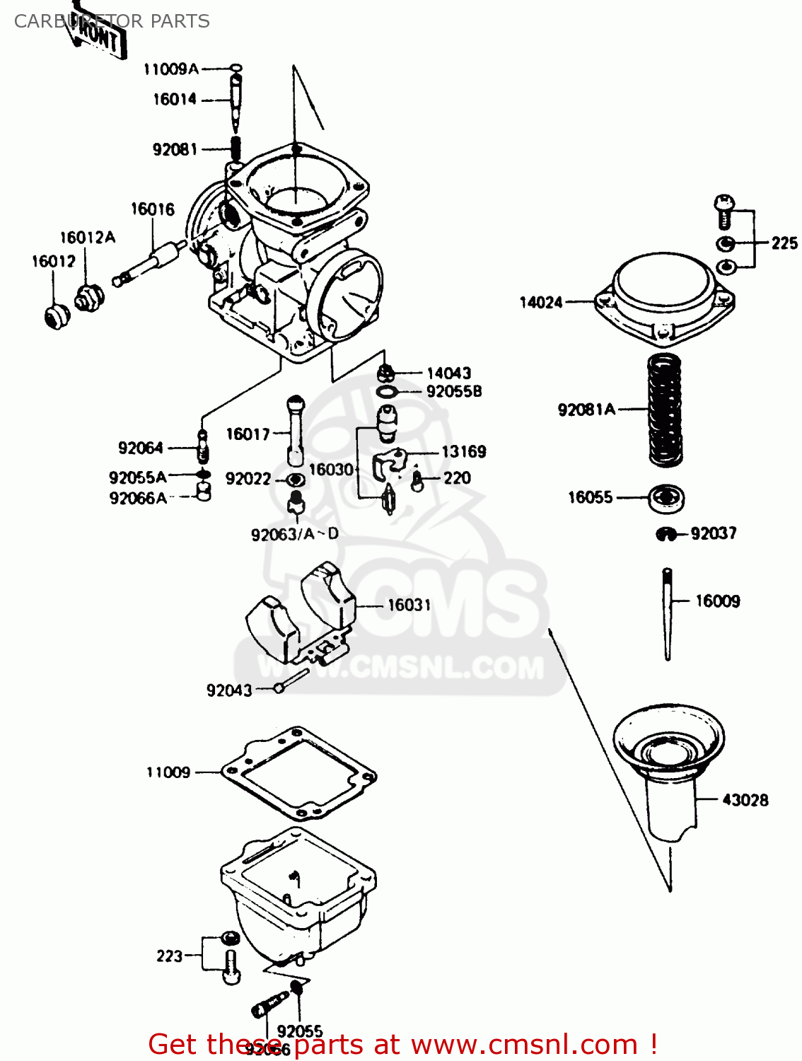 CARBURETOR PARTS Z750P4 1985 UNITED KINGDOM WG