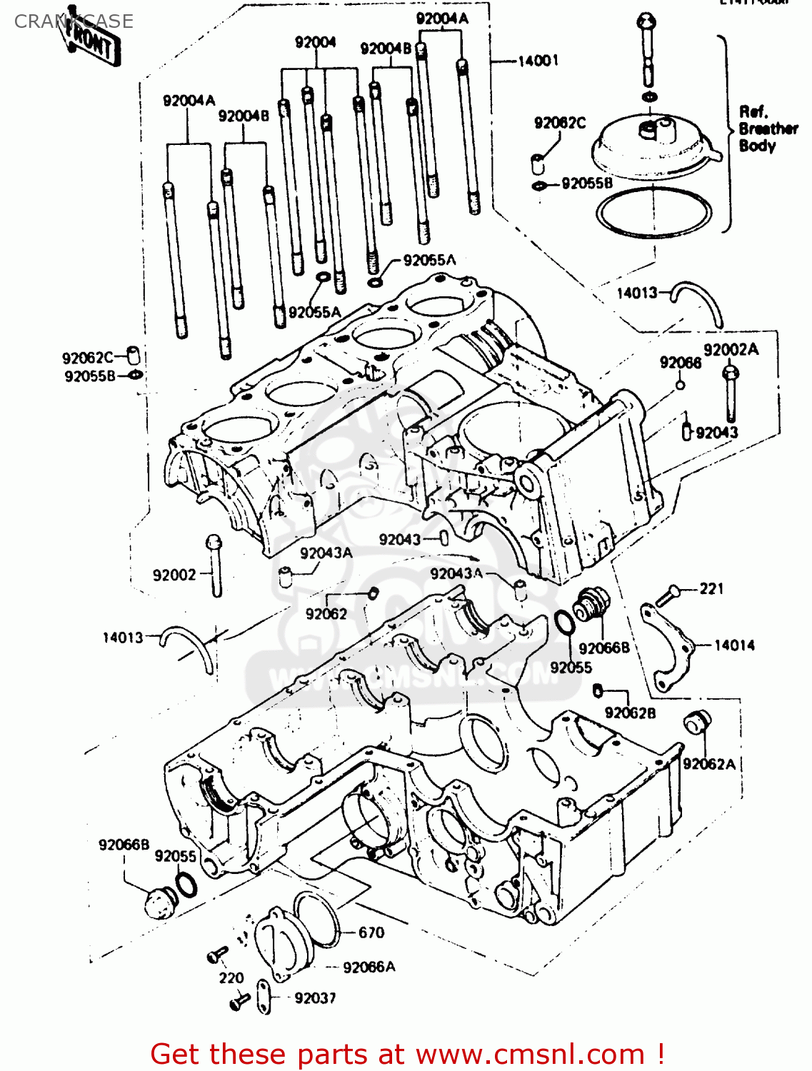 CRANKCASE Z750P4 1985 UNITED KINGDOM WG