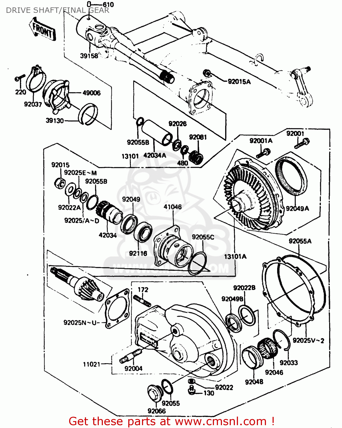 DRIVE SHAFT/FINAL GEAR Z750P4 1985 UNITED KINGDOM WG