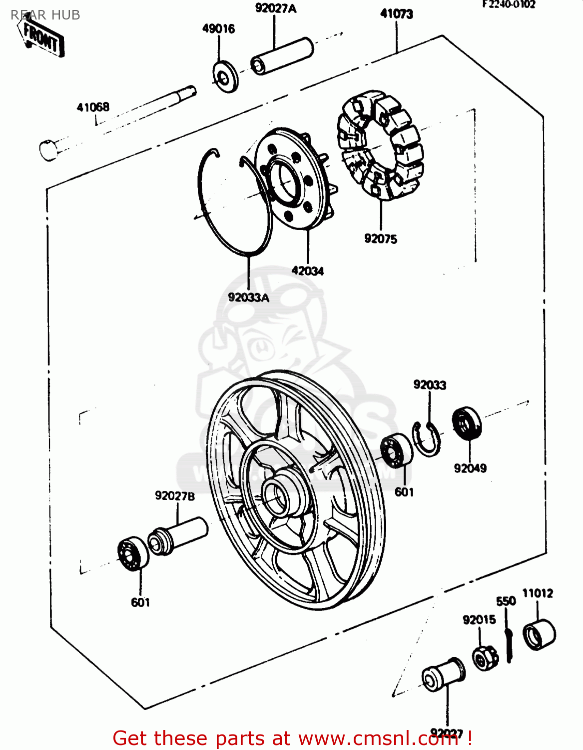 REAR HUB Z750P4 1985 UNITED KINGDOM WG