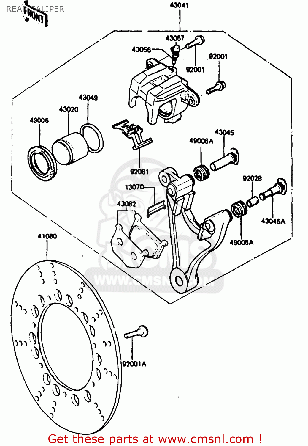 REAR CALIPER Z750P4 1985 UNITED KINGDOM WG