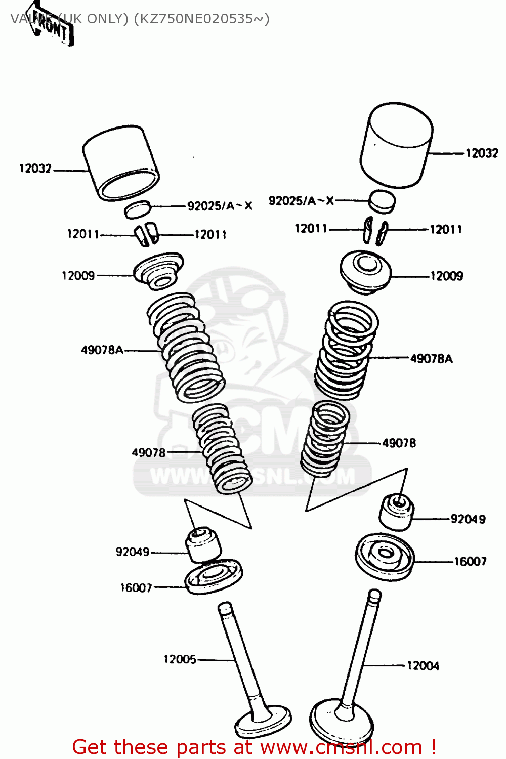 VALVE (UK ONLY) (KZ750NE020535~) Z750P5 1987 UNITED KINGDOM / MPH