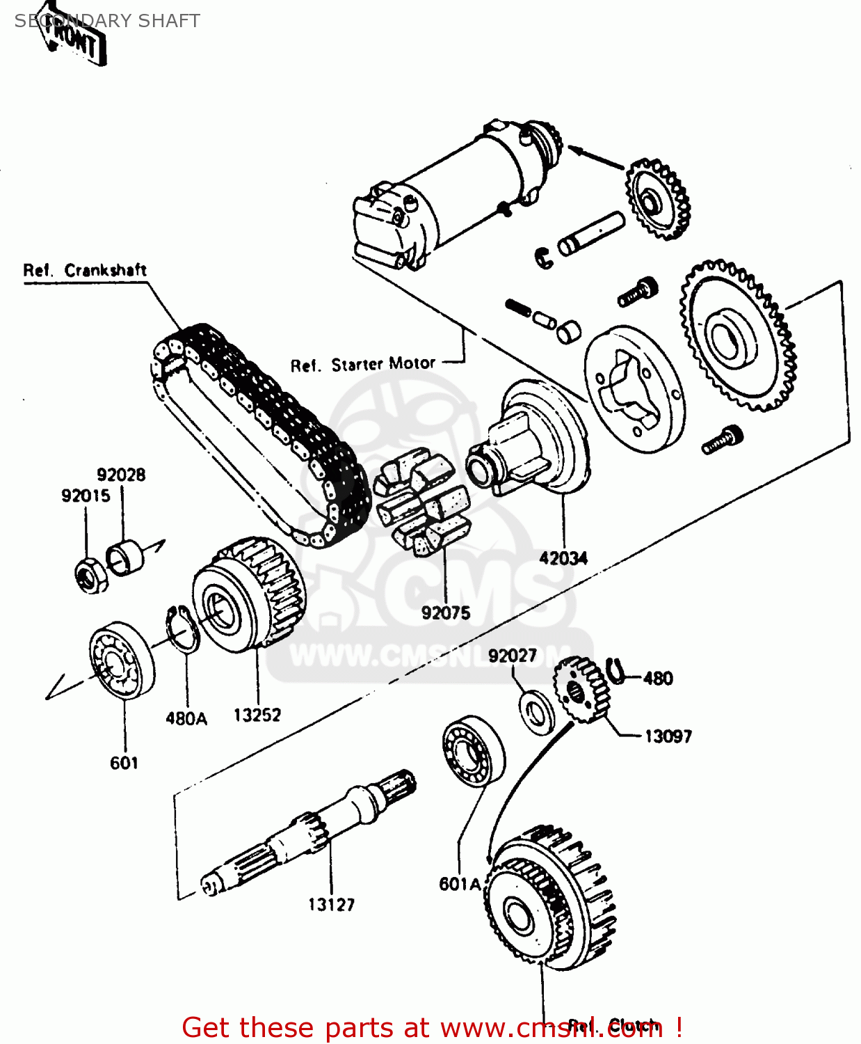 SECONDARY SHAFT Z750P5 1987 UNITED KINGDOM / MPH