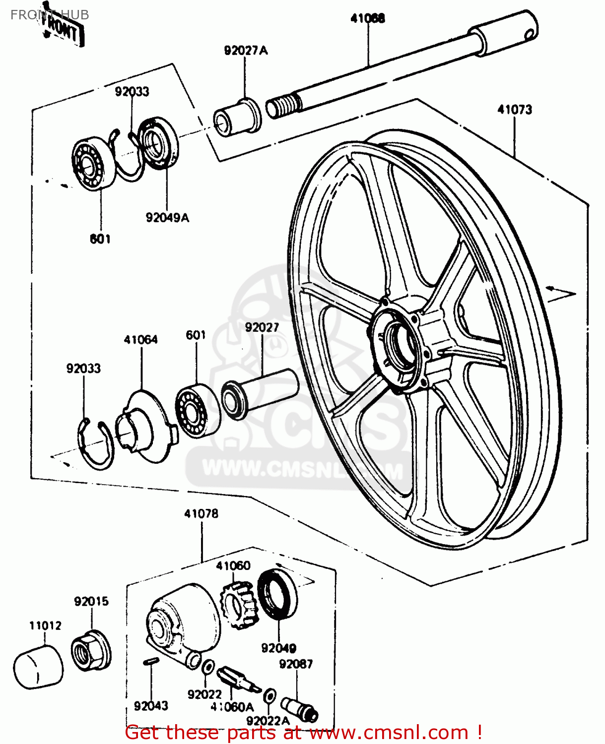 FRONT HUB Z750P5 1987 UNITED KINGDOM / MPH