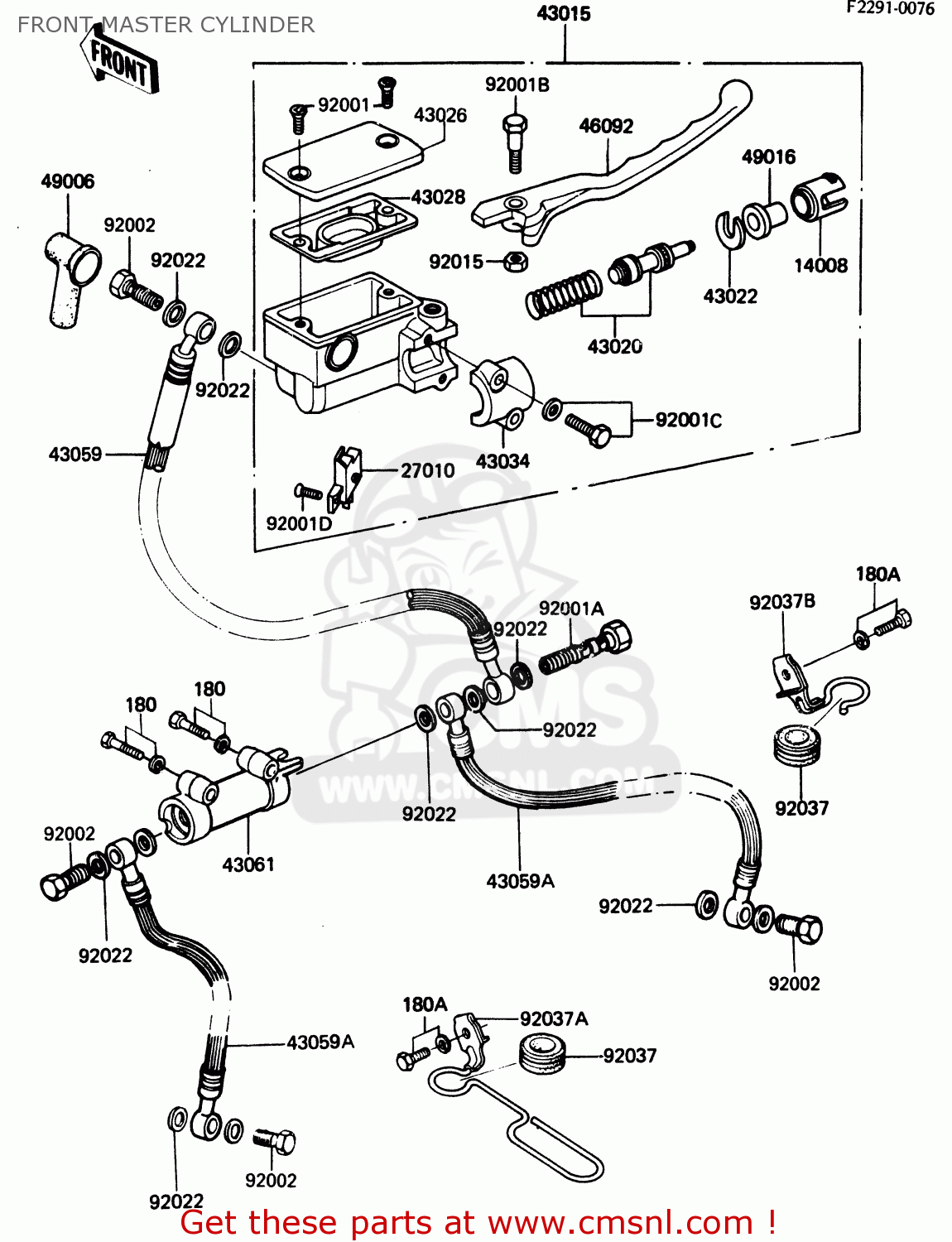 FRONT MASTER CYLINDER Z750P5 1987 UNITED KINGDOM / MPH